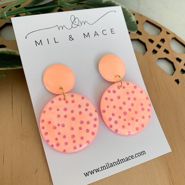 Coral Pop Yupo Dangle Earrings