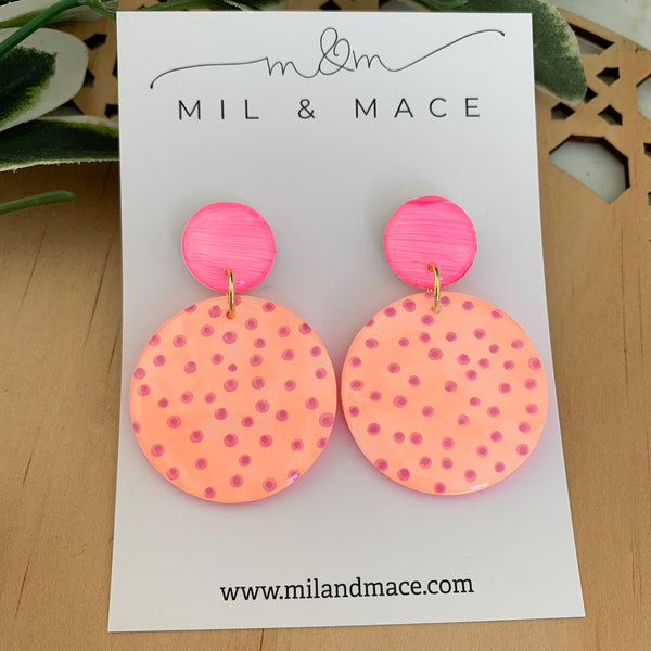Coral Pop Yupo Dangle Earrings