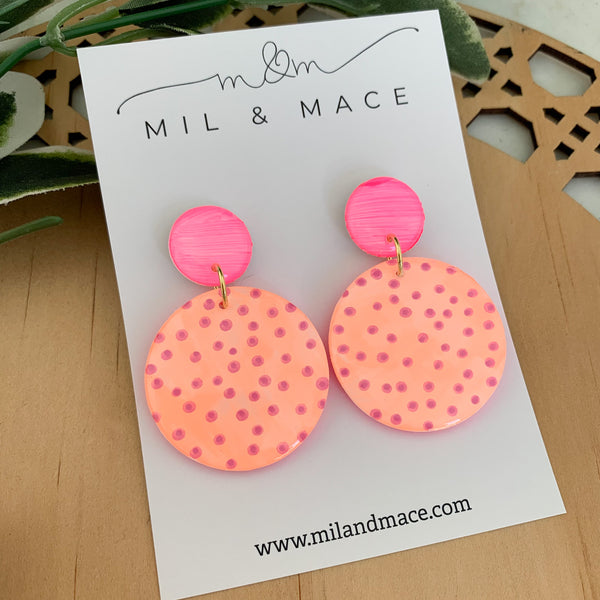 Coral Pop Yupo Dangle Earrings