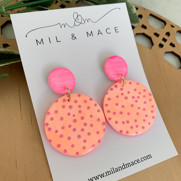 Coral Pop Yupo Dangle Earrings