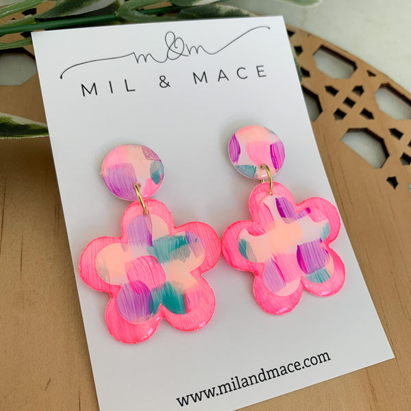 Neon Pop Yupo Dangle Earrings