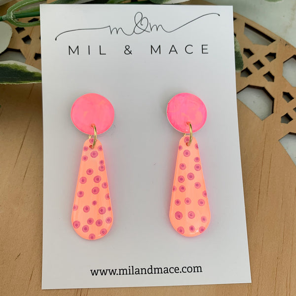 Coral Pop Yupo Dangle Earrings