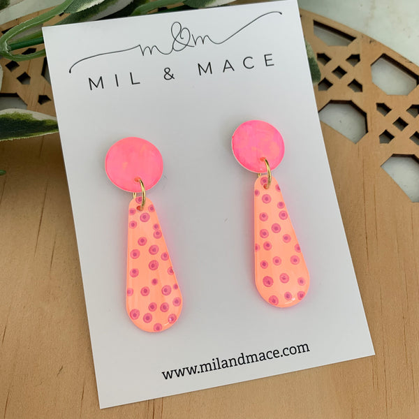 Coral Pop Yupo Dangle Earrings