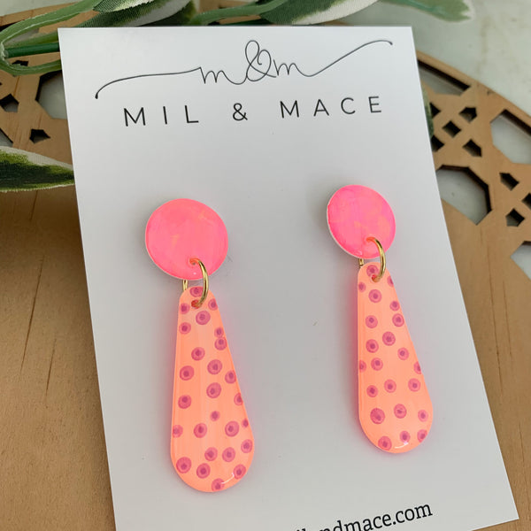 Coral Pop Yupo Dangle Earrings