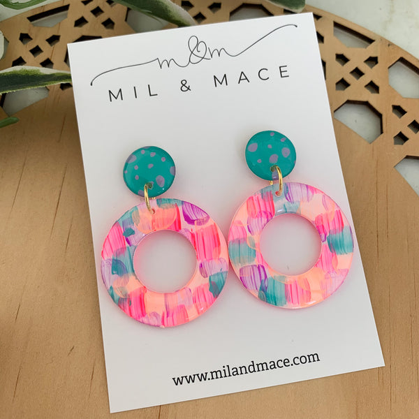 Neon Pop Yupo Dangle Earrings