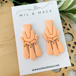 Shimmies Apricot Polymer Clay Dangle Earrings