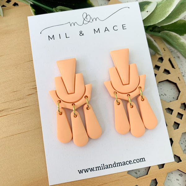 Shimmies Apricot Polymer Clay Dangle Earrings