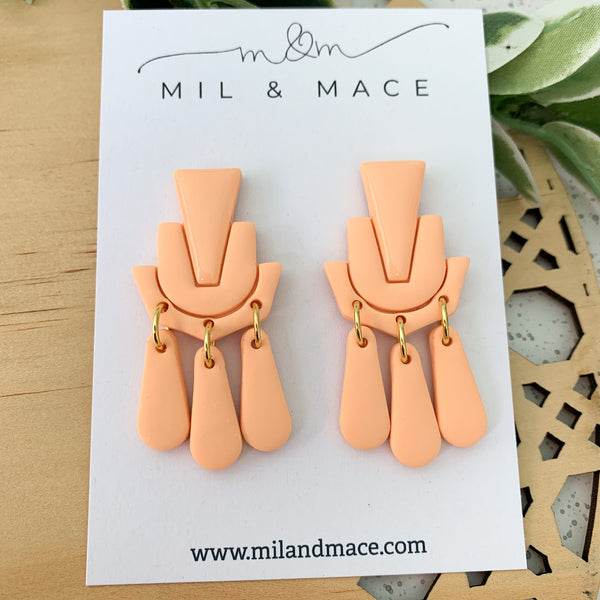Shimmies Apricot Polymer Clay Dangle Earrings