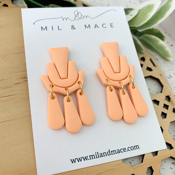 Shimmies Apricot Polymer Clay Dangle Earrings