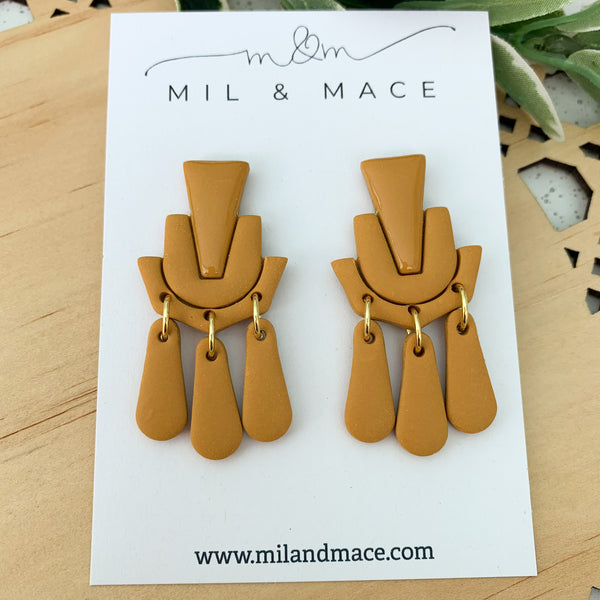 Shimmies Mustard Polymer Clay Dangle Earrings