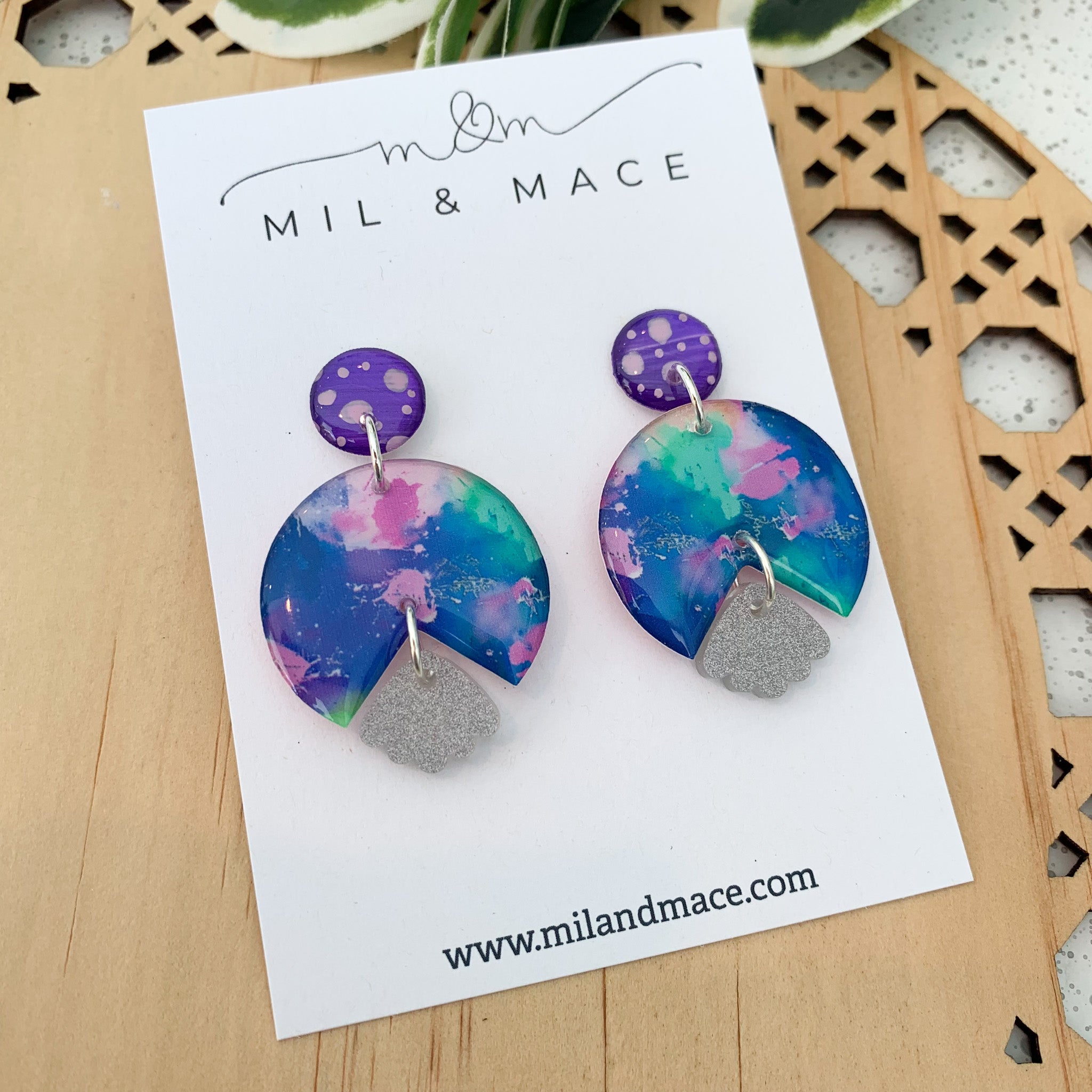Neon Splash Yupo Dangle Earrings