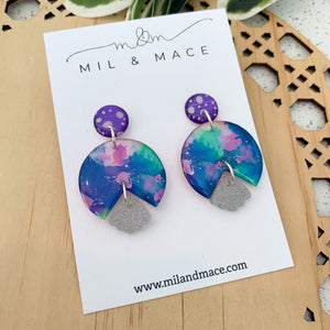 Neon Splash Yupo Dangle Earrings