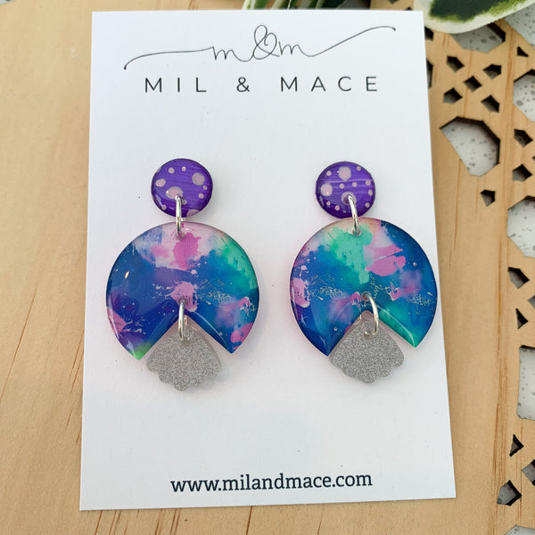 Neon Splash Yupo Dangle Earrings