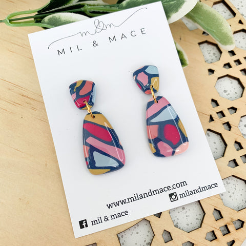 Della Polymer Clay Dangle with Resin Finish Earrings