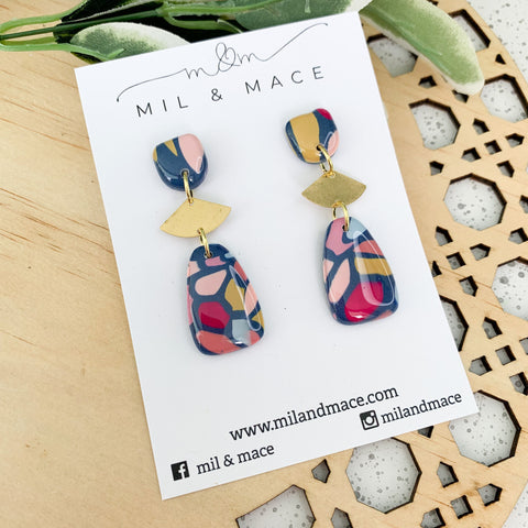 Della Polymer Clay Dangle with Resin Finish Earrings