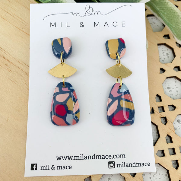 Della Polymer Clay Dangle with Resin Finish Earrings