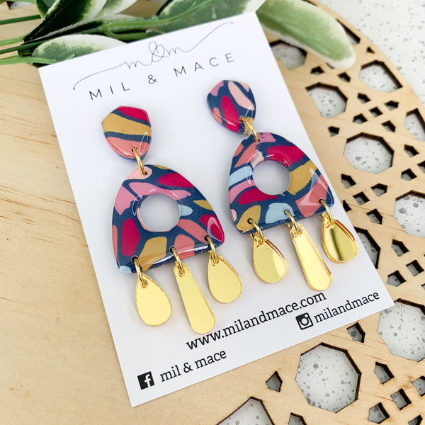 Della Polymer Clay Dangle with Resin Finish Earrings