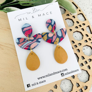 Della Polymer Clay Dangle with Resin Finish Earrings