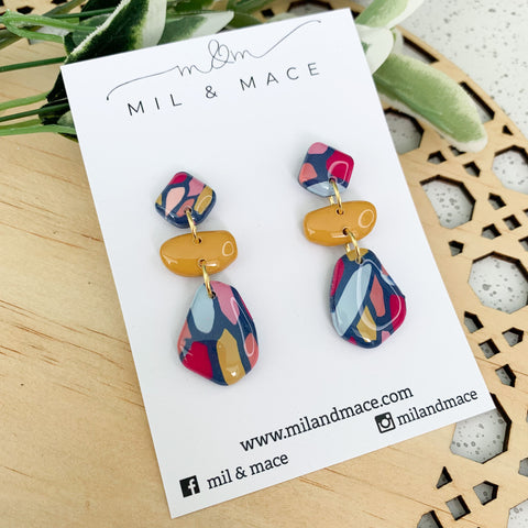 Della Polymer Clay Dangle with Resin Finish Earrings