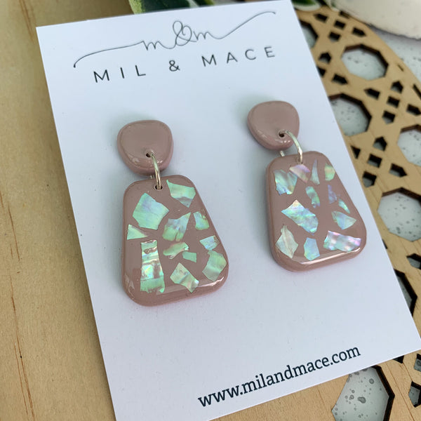 Shelly Polymer Clay Dangle Earrings