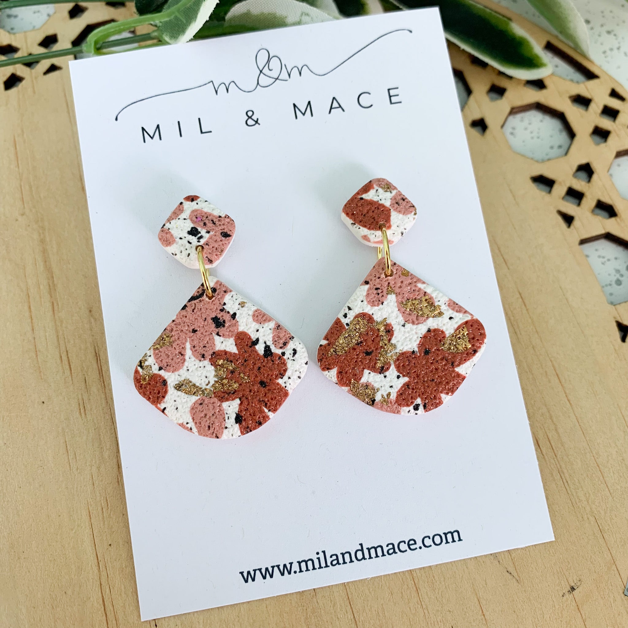 Autumn Abstract Polymer Clay Dangle Earrings
