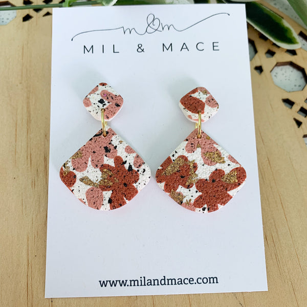 Autumn Abstract Polymer Clay Dangle Earrings