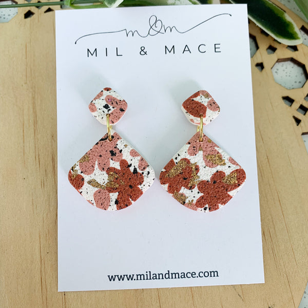 Autumn Abstract Polymer Clay Dangle Earrings