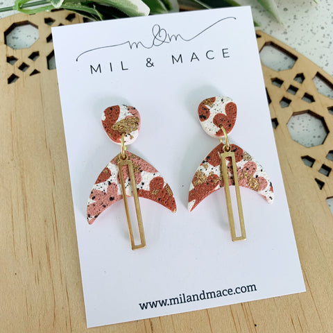 Autumn Abstract Polymer Clay Dangle Earrings