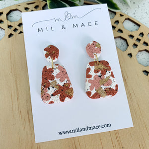 Autumn Abstract Polymer Clay Dangle Earrings