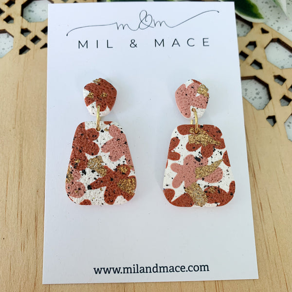 Autumn Abstract Polymer Clay Dangle Earrings
