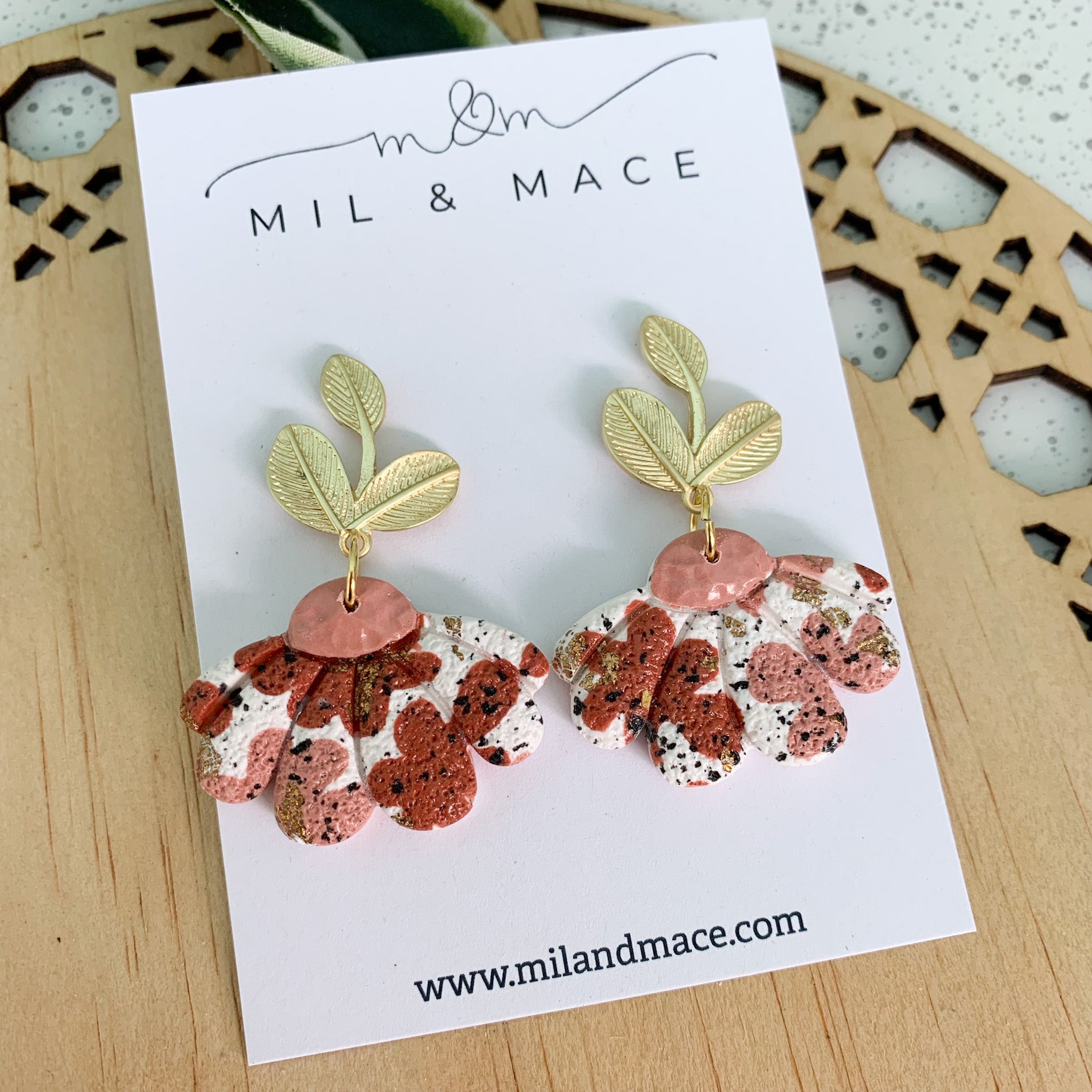 Autumn Abstract Polymer Clay Dangle Earrings
