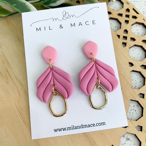 Petal Polymer Clay Dangle Earrings