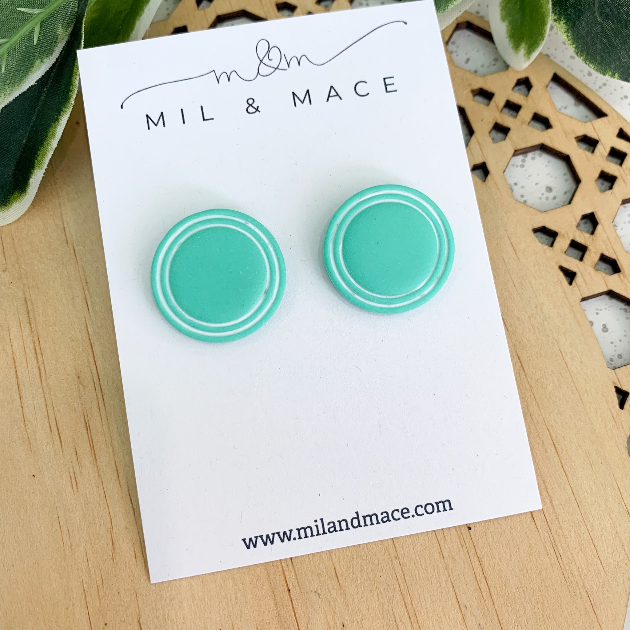 25mm Round Polymer Clay Stud Earrings