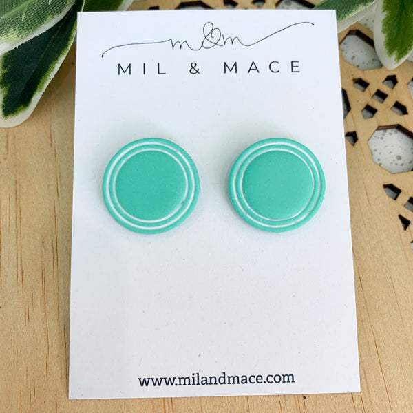 25mm Round Polymer Clay Stud Earrings