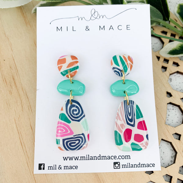 Lolly Polymer Clay Dangle Earrings with Resin Finish