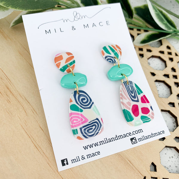 Lolly Polymer Clay Dangle Earrings with Resin Finish