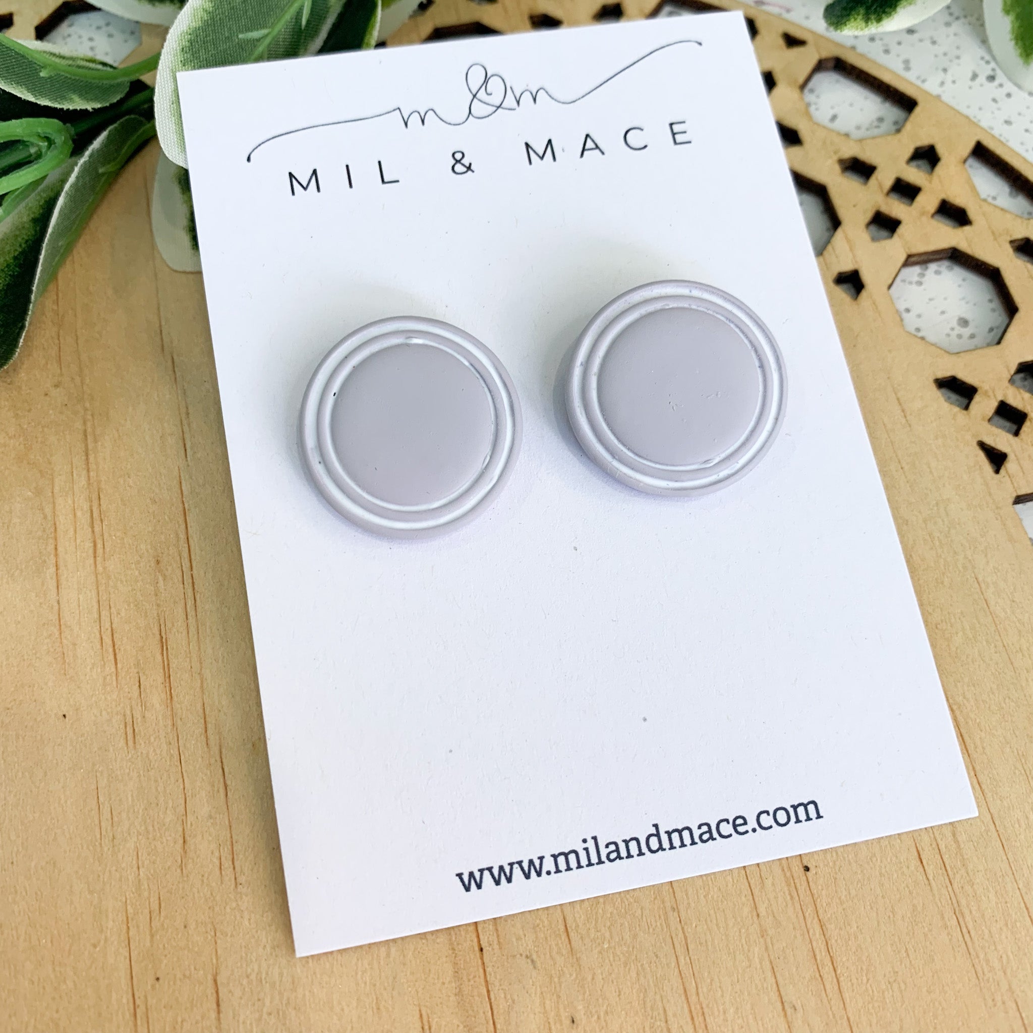 25mm Round Polymer Clay Stud Earrings