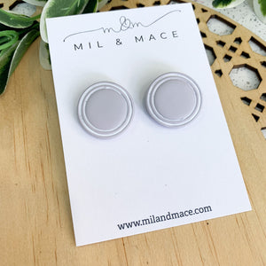 25mm Round Polymer Clay Stud Earrings