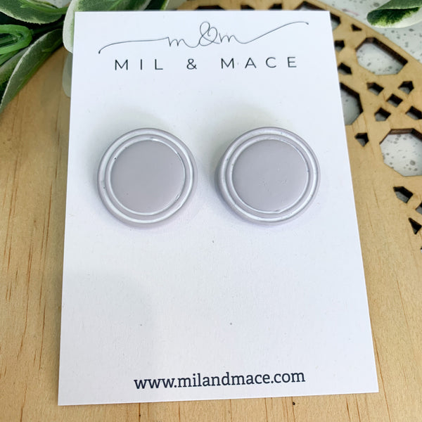 25mm Round Polymer Clay Stud Earrings