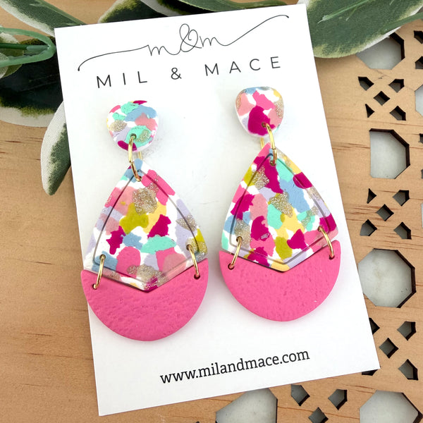 Summer Sorbet Polymer Clay Dangle Earrings