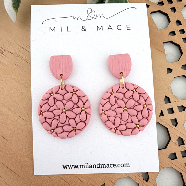 Flower Clusters Polymer Clay Dangle Earrings