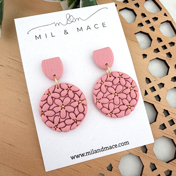 Flower Clusters Polymer Clay Dangle Earrings