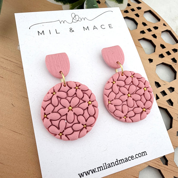 Flower Clusters Polymer Clay Dangle Earrings