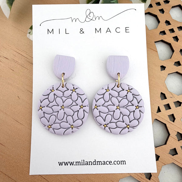Flower Clusters Polymer Clay Dangle Earrings