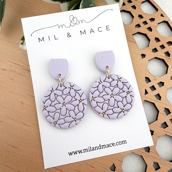 Flower Clusters Polymer Clay Dangle Earrings