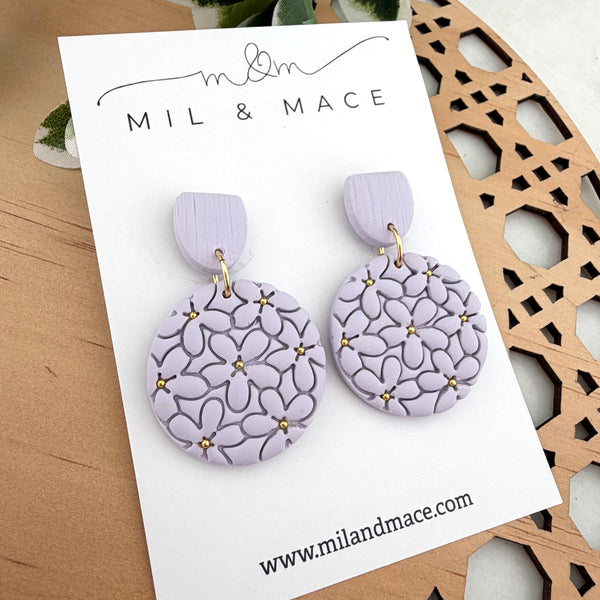 Flower Clusters Polymer Clay Dangle Earrings