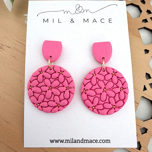 Flower Clusters Polymer Clay Dangle Earrings