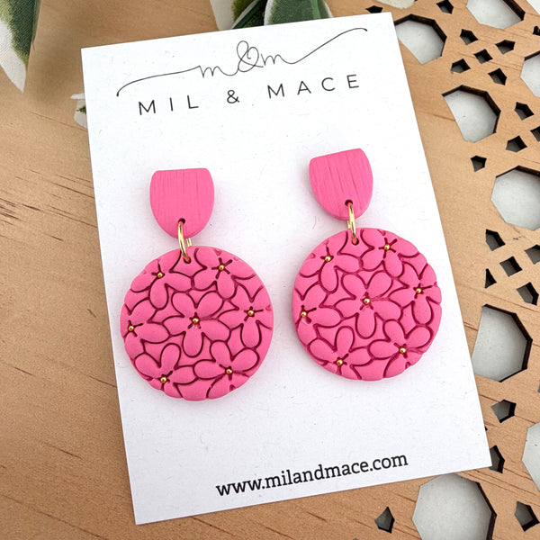 Flower Clusters Polymer Clay Dangle Earrings