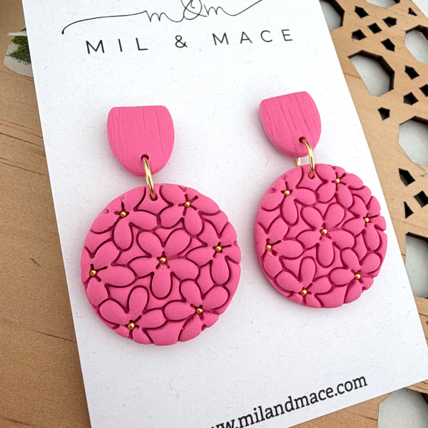 Flower Clusters Polymer Clay Dangle Earrings