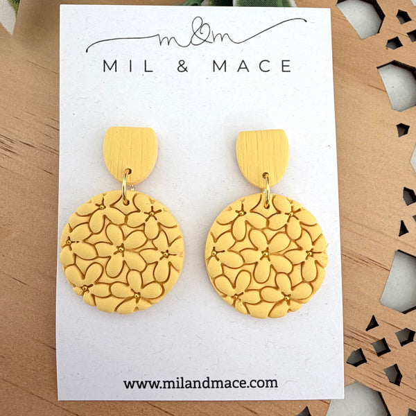 Flower Clusters Polymer Clay Dangle Earrings